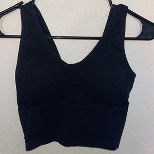 Black Cropped Sports Bra